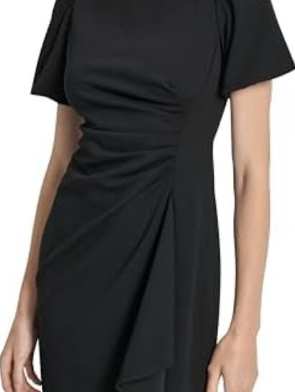 Dkny Elegant Black Ruched Sheath Dress *301*